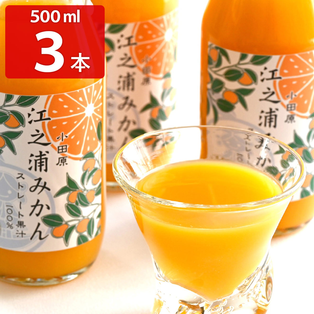 江之浦みかん100％ストレート果汁500ml 3本入りギフトセット T07540003 【送料無料】【沖縄県・離島 配送不可】